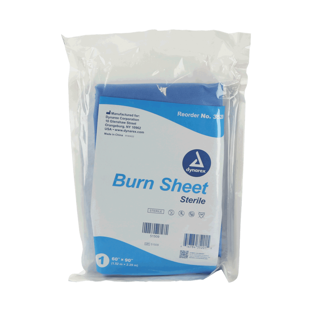 Sterile Burn Sheet 60" x 90". Single Use - blue.
