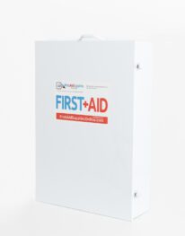 5 Shelf First Aid Cabinet Empty - Angled view
