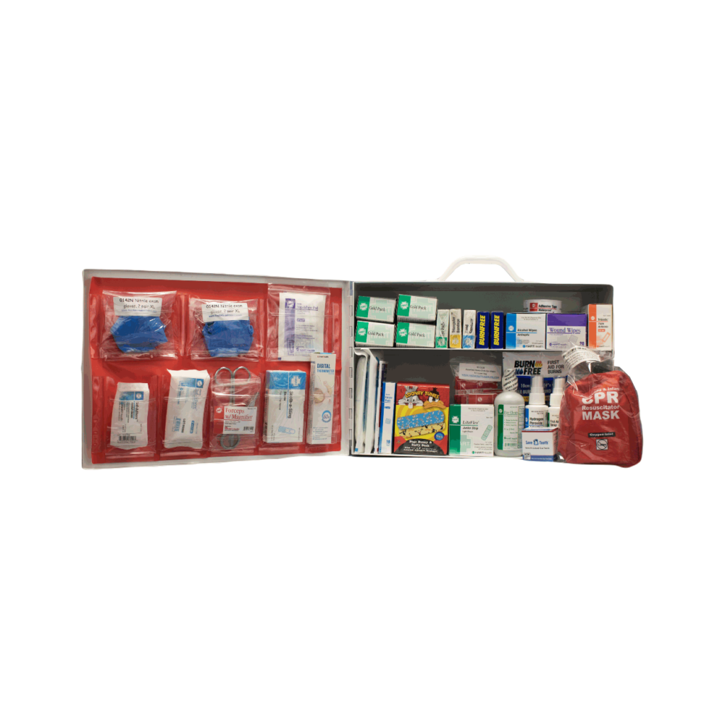 Professional Child Care First Aid Kit, metal cabinet, Class A compliant