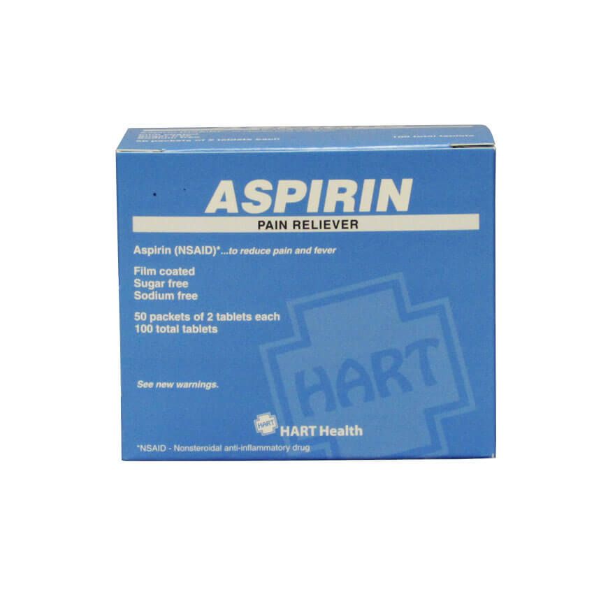 Aspirin Pain Reliever - 50 Packet Box - front view