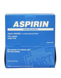 Aspirin Pain Reliever - 250 Packet Box - front view