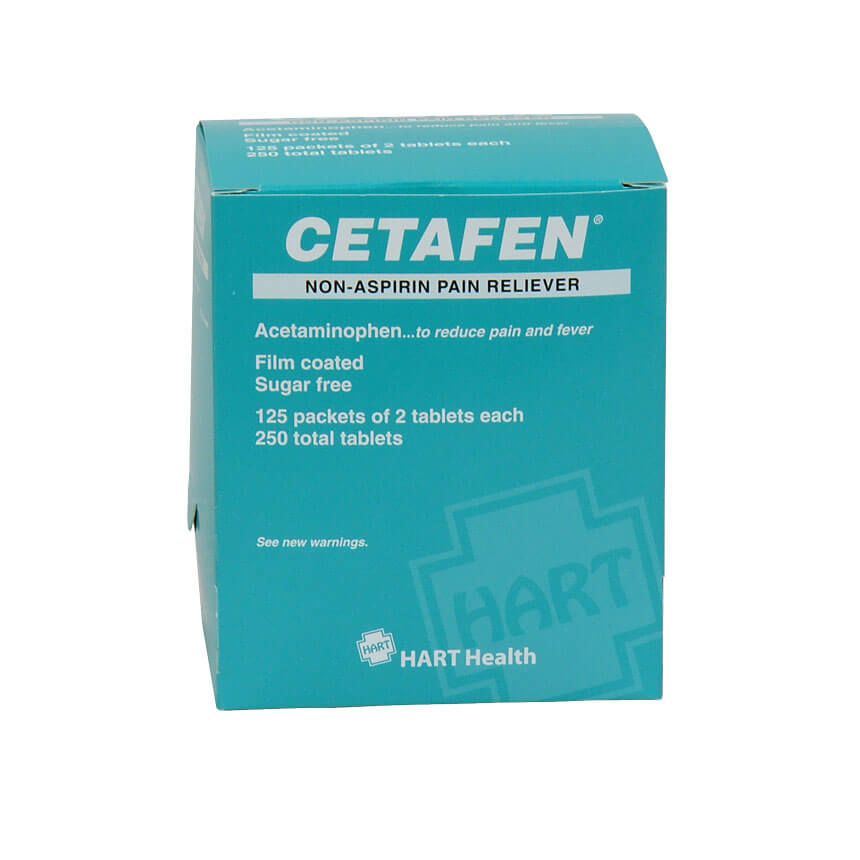 Cetafen non-aspirin  125 packet box - front view