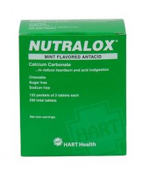 Nutralox antacid tablets 125 packet box - front view