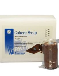 Cohesive bandage wrap packaged in 12 roll box.
