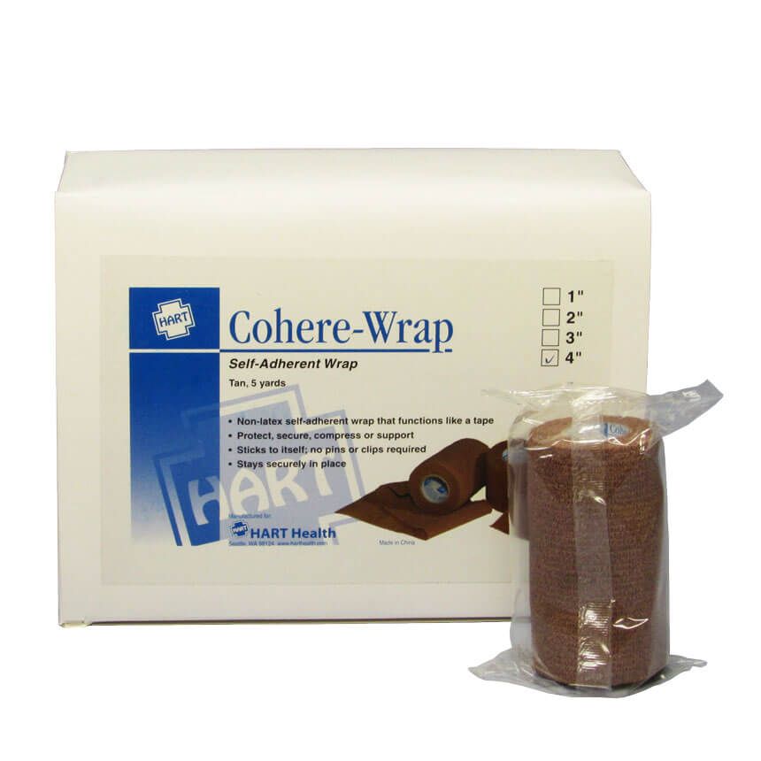 Cohesive bandage wrap packaged in 12 roll box.