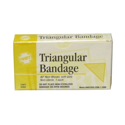 Triangle bandage in a unit box - front view