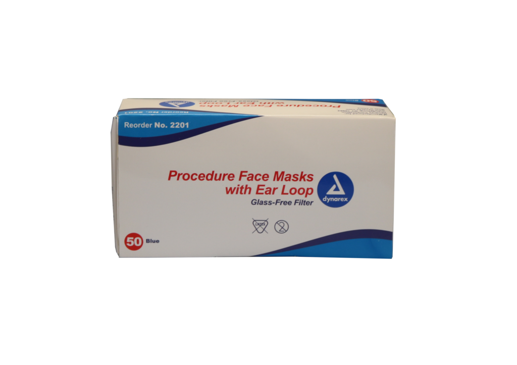 Dynarex Procedure Face Masks with Ear Loop - 50/box