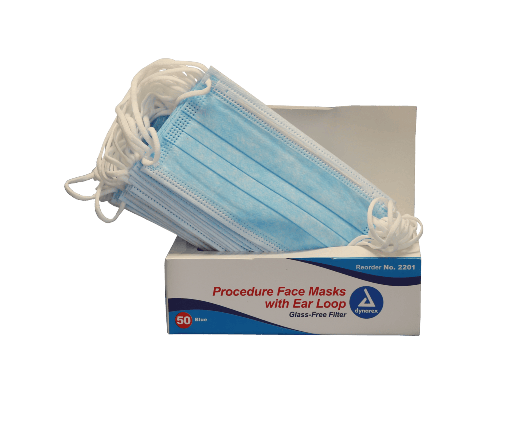 Dynarex Procedure Face Masks with Ear Loop - 50/box
