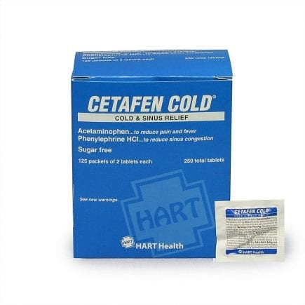 Cetafen Cold Tablets a strong combination of acetaminophen and phenylephrine.