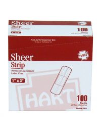 1” x 3” Sheer Strip Plastic Bandages 100/box - front view