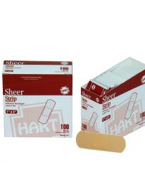  1” x 3” Sheer Strip Plastic Bandages 100/box - display view