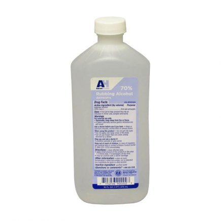 Isopropyl alcohol 16 oz bottle - front view