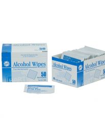 Alcohol Wipes 50 count box - display view