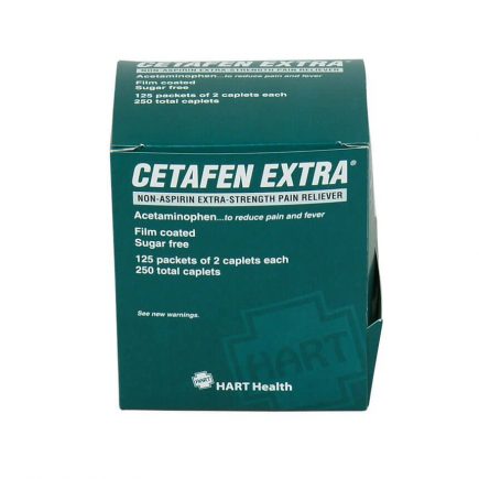 Cetafen maximum strength non-aspirin tablets 125 packet box - front view