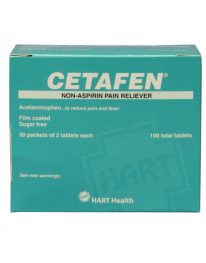 Cetafen non-aspirin tablets 50 packet box - front view