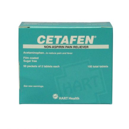Cetafen non-aspirin tablets 50 packet box - front view