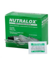 Nutralox antacid tablets 50 packet box - rear view