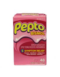 Pepto-Bismal Chewables 48 box - front view
