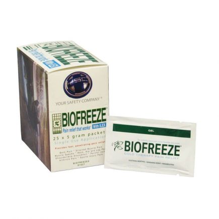 Biofreeze Pain Relieving Gel 25 packet box - display view