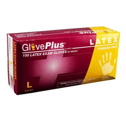 Latex exam gloves, large - 100 box front view