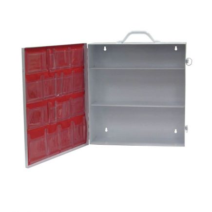 Medium Industrial First Aid Kit Cabinet Empty - open view