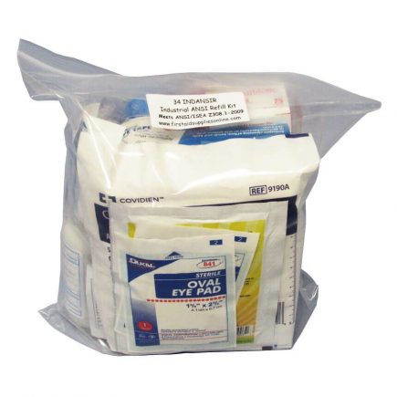 Zip lock bag with ANSI Basic Industrial refill kit product - front view.