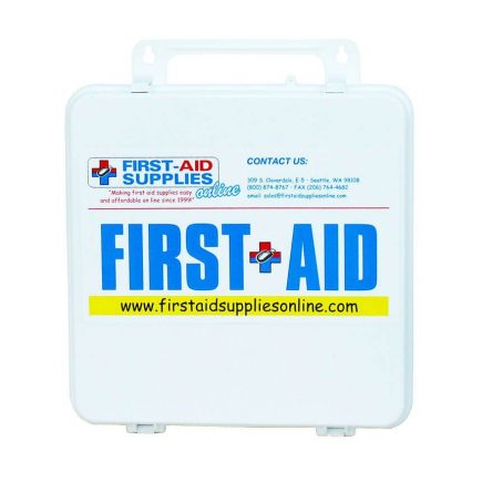Twenty-Four Unit Plastic First Aid Kit - front view