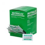 Nutralox antacid tablets 125 packet box -open view