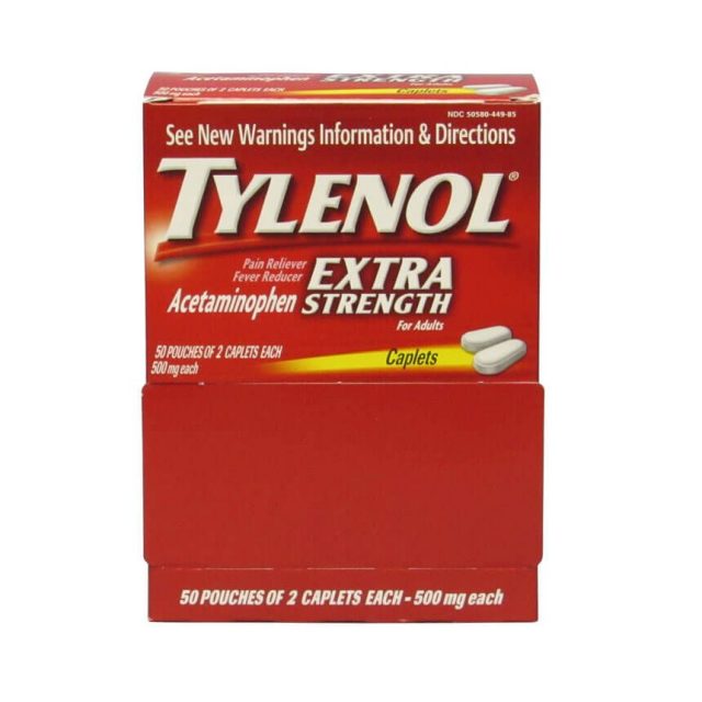 Tylenol Extra Strength Caplets 50 packet/box • First Aid Supplies Online