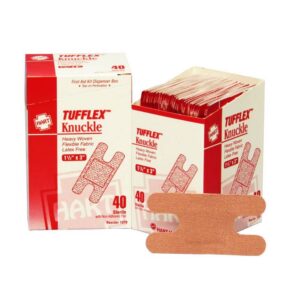 Opened box of knuckle bandages with display of opened knuckle bandage.
