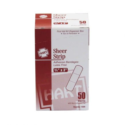 Sheer Strip plastic adhesive bandage 50 count box 3/4