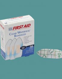 Clear Waterseal Bandages - blue back ground view