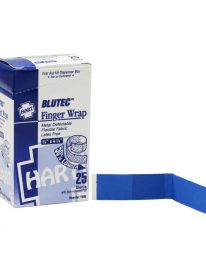 BluTec extra long metal detectable blue fabric finger wrap bandage 25/Box - display view