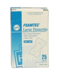 Foamtec Blue Foam Metal Detectable Extra Large Fingertip Bandage 25/box -front view