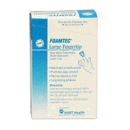 Foamtec Blue Foam Metal Detectable Extra Large Fingertip Bandage 25/box - rear view