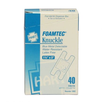 Foamtec Blue Foam Metal Detectable Knucke Bandages, 40/box - front view