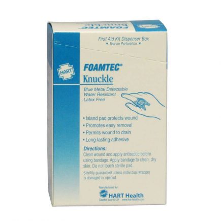 Foamtec Blue Foam Metal Detectable Knucke Bandages, 40/box - rear view