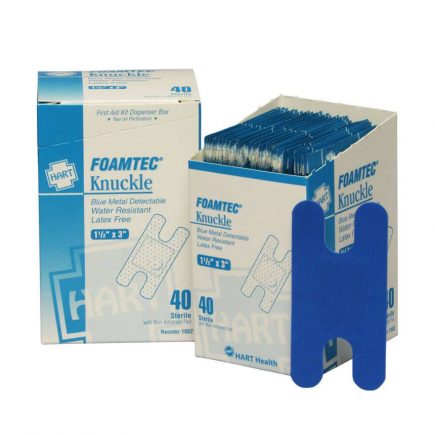 Foamtec Blue Foam Metal Detectable Knucke Bandages, 40/box - display view