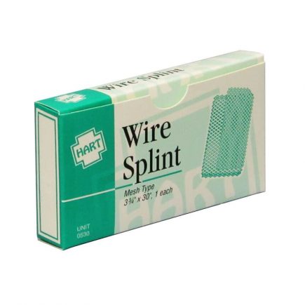 Mesh splint in unit packaging - front view of package.
