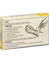 Unit box of two rolled gauze bandages - illustrated use back of package.