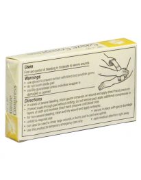 Unit box of 3" x 3" Sterile Gauze Pads - rear view