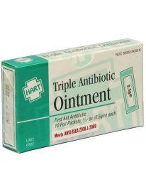 Triple antibiotic ointment in a 10 count unit box - front view