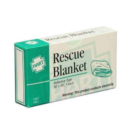 Mylar Rescue Survival Blanket in unit box - Front View