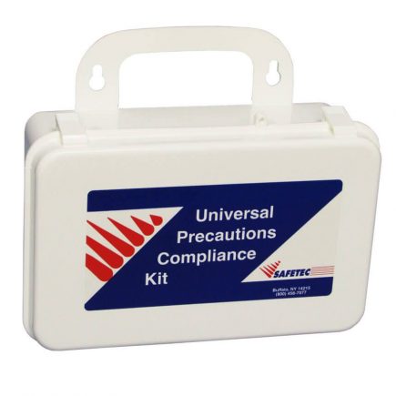 Body Fluid Spill Clean Up Kit with PPE in a Plastic Kit Box - Front view