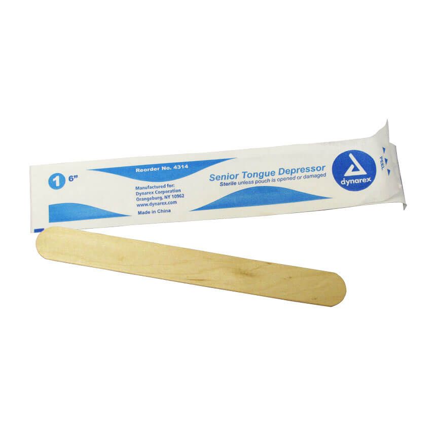 Dealmed 6 Senior Tongue Depressors - Sterile, Individually Wrapped for  Medical Practice, Crafts, Emergency First Aid Kits and More (100/Box)