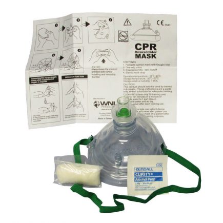 Adult/Child  CPR Resuscitator Mask with soft case - expanded view
