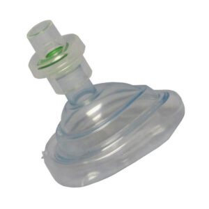 Infant CPR Resuscitator Mask - view with valve attached