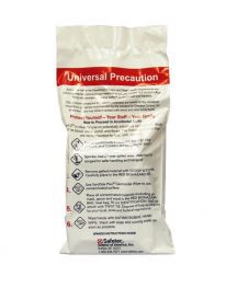 Body fluid spill celan up kit with PPE package rear view