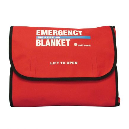 Emergency Fire Blanket with Case - front view of case.
