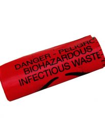 Red Biohazard Bags - 50/roll - rolled view